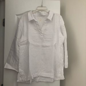 EUC Lilly Pulitzer Sea Linen Top in White XL